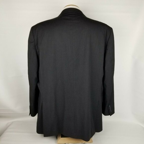 Pronto Uomo Mens Suit 54L Black Wool 2 Button - Picture 5 of 12